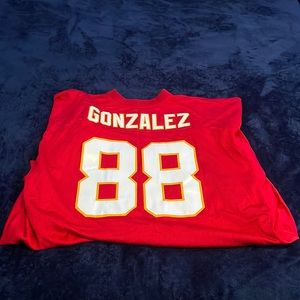 TONY GONZALEZ KANSAS CITY CHIEFS JERSEY REEBOK RED AUTHENTIC NFL MEN SEWN 60